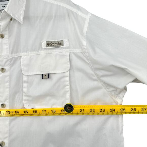 Columbia PFG Button Up Two Front Pockets Logo Short Sleeve Shirt Medium - Picture 7 of 8